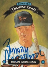 BRADY ANDERSON BALTIMORE ORIOLES  SIGNED 1993 DONRUSS DIAMOND KING  CARD #DK-23