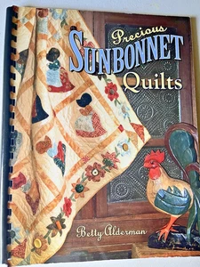 Precious Sunbonnet Quilts Applique Red Work Spiral Bound PB Betty Alderman - Picture 1 of 12