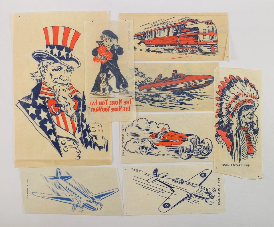 1940s Rare Set of 24 Cracker Jack Tattoo Prizes & Original Envelope – Uncle Sam - Image 1 of 4