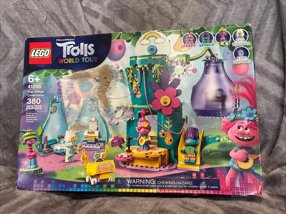 LEGO Retired Set #41255 Trolls World Tour Pop Village Celebration, Damaged Box - Image 1 of 4
