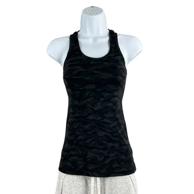 Regata Lululemon Feminina Tamanho 2 Preta Camuflagem Performance Yoga - Imagem 1 de 4