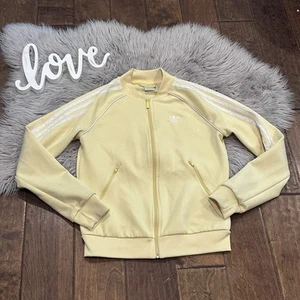 Adidas Originals Superstar 3 Stripes Track Jacket Donna Taglia XS Giallo Bianco - Foto 1 di 3