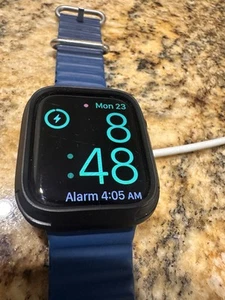 Apple Watch (Series 8) 45mm Graphite Aluminum (GPS) w/ Blue Sport - Excellent - Zdjęcie 1 z 6