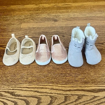 Lote de 3 pares de zapatos y botas Old Navy para bebé niña 12-18 meses Foto 1 de 4