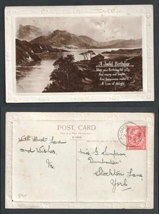 KGV Acomb York Yorkshire 1921. Tarjeta postal con foto real de felicitaciones de cumpleaños RPPC - Imagen 1 de 3
