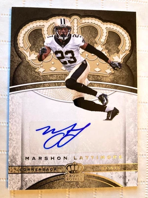 MARSHON LATTIMORE 2017 CROWN ROYALE ROOKIE AUTO SAINTS Def ROY!!! - Image 1 of 2