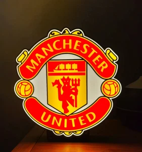 Manchester United MUFC Football Club LED Lightbox Badge - USB Powered Great Gift - Picture 1 of 3