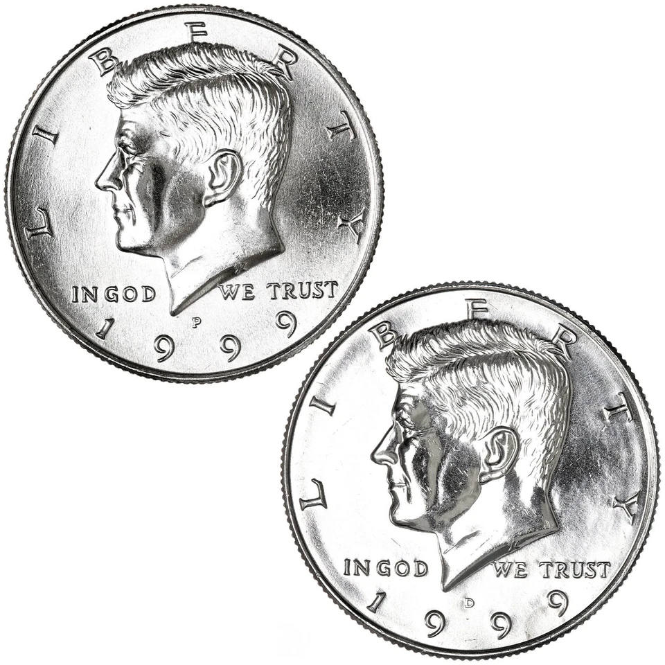 1999 P D Kennedy Half Dollar BU 2 Coin Year Set - Image 1 of 4