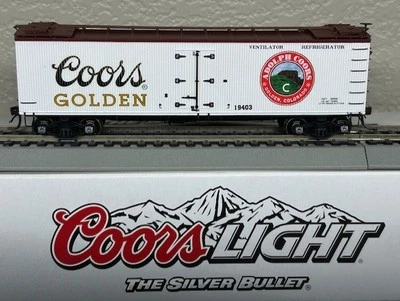 COORS GOLDEN LIGHT " SILVER BULLET " 40 ft STEEL ICE BUNKER REEFER HO Scale NEW - Image 1 of 4