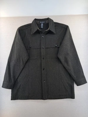 Brandini Wool Shacket Men Medium Woolmark Button Jacket Double Front Cape - Image 1 of 4