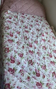 Cath Kidston for IKEA ROSALI Reversible Quilted Throw 180x280cm Floral & Gingham - Picture 1 of 5