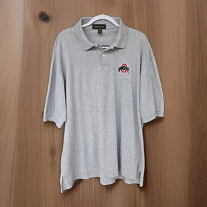 Ohio State Buckeyes Polo Shirt Mens 2XL Gray Football NCAA OSU Cross Creek EUC - Picture 1 of 11