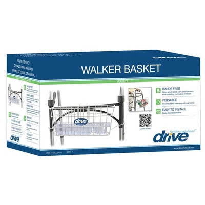 Cesta Drive Medical Walker com bandeja de plástico e porta-copo incluídos 10200B - Imagem 1 de 4