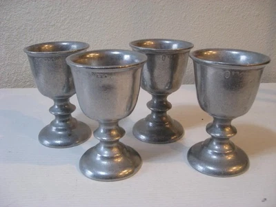 4- Copas de vino de peltre Wilton Armetale arado taberna -5" de alto Foto 1 de 4