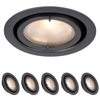 5x Faretto da Incasso Soffitto Spot Lampadina Alluminio Argento Lampada Libreria - Immagine 1 di 4