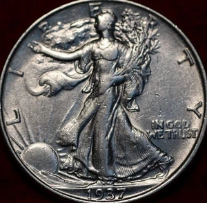 1937 Philadelphia Mint Silver Walking Liberty Half - Picture 1 of 2