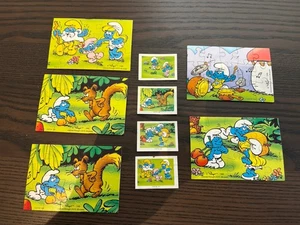 Vintage Lot Of 5 Peyo Smurfs KINDER SURPRISE mini puzzles 4” X 2.5” Near Mint - Picture 1 of 4