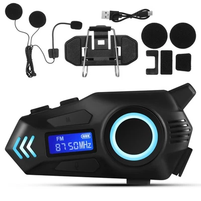 Motorrad Intercom Helm Headset Bluetooth Motorräder Gegensprechanlage Kopfhörer - Bild 1 von 4
