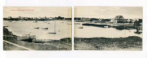 Hyannis Postkarte, Doppelfalz, doppelt breit Lewis Bay, Daisy Bluff, Boote, Uferpromenade - Bild 1 von 2