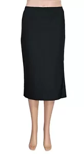 JIL SANDER Black Fleece Wool Side Pleat Midi Pencil Skirt Sz 4 - Picture 1 of 8