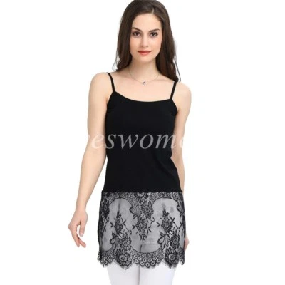 Womens Cami Adjustable Spaghetti Strap Tank top Camisole with Lace Hem M-4XL - image 1 of 4