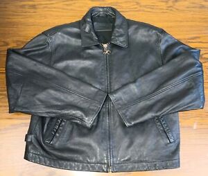 Vintage 1996 Camel Cigarette Black Bomber Leather Jacket Men Large 