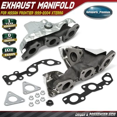Left & Right Exhaust Manifold with Gasket for Nissan Frontier 1999-2004 Xterra - Image 1 of 4