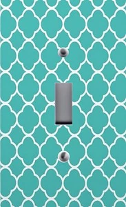 Light Switch Plate Outlet Covers~ HOME DECOR ~ MOROCCAN TRELLIS TURQUOISE - Picture 1 of 26