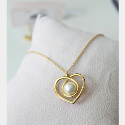 Collana di perle in vetro placcato oro cuore infinito Kate Spade nuova con etichette stile # o0r00252