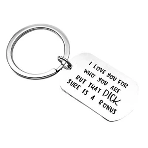 Creative Boyfriend KeyRing Key Chain Jewelry Gift I Love You For Who - Picture 1 of 3