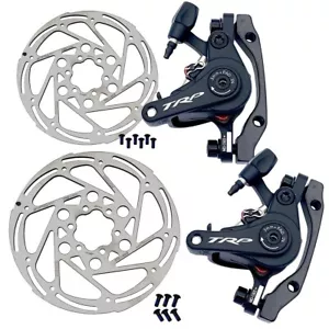 TRP Spyre C CX Bike Mechanical Disc Brake Caliper Set 160/140mm ,W/ Rotor Black - Picture 1 of 10