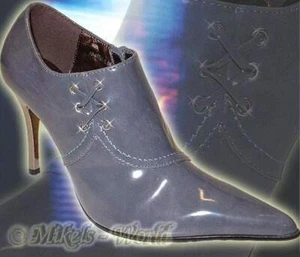 High Heels - Elegante Lack Ankle Boots Gina grau - Picture 1 of 2