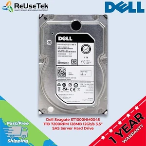Dell Seagate ST1000NM0045 1TB 7200RPM 128MB 12Gb/s 3.5" SAS Server Hard Drive - Afbeelding 1 van 16