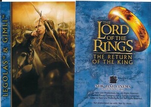 2002 THE LORD OF THE RINGS RETURN OF THE KING PROMO CARD LEGOLAS & GIMLI