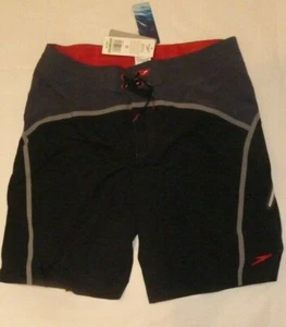 NEU Speedo Badeanzug Badeanzug Herren 34 - Schwarz Grau NEU Neu mit Etikett R8888 - Bild 1 von 3
