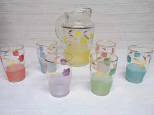 B C Glassware for Gracious Living Set Juice Pitcher and Glass Set - Picture 1 of 5