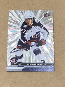 2023-24 UPPER DECK SERIES 1 SILVER OUTBURST #52 BLUE JACKETS - ADAM BOQVIST