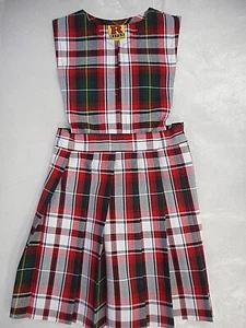 Girls R/K Multi-Color Plaid V-Slit Uniform Dress Sizes 4 & 5 - Picture 1 of 6