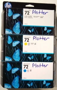 HP 72 130ml Ink Cartridges C9370A C9371A C9373A Yellow - Photo Black - Cyan - Picture 1 of 2