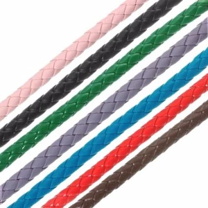 Braided Leather Cord Round Thread DIY Bracelets Necklace Jewelry Making 5M/Lot - Picture 1 of 16