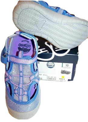 NOVO US$ 36 OshKosh B'gosh Azul Meninas Sandálias Respirável Lavável na Máquina Tamanho 10 M  - Imagem 1 de 4