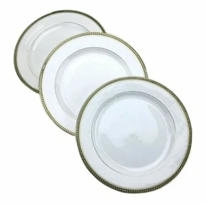 La Seynie Dinner Plate Limoges P And P France 9 1/2 Irish Clover Porcelain 3Pc - Picture 1 of 7