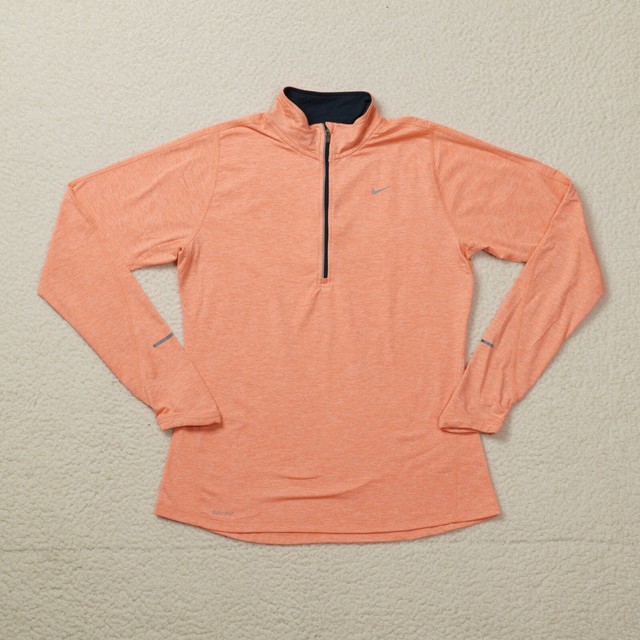 nike element half zip peach
