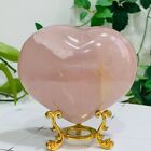 480G Natural Pink Quartz Heart Hand-Carved Quartz Crystal Decoration Healing