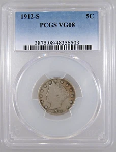 Liberty níquel 1912-S certificado PCGS en muy buen estado-08 - Imagen 1 de 4