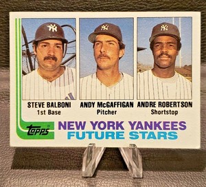 1982 Topps ⚾ Baseball #83 Yankees 💥FS💥  Balboni/Robertson/McGaffigan. EX/NM
