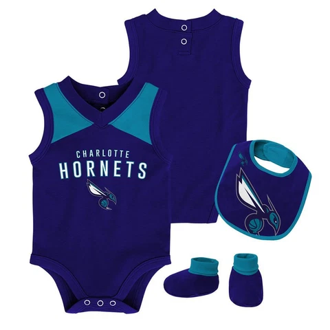 Infant Charlotte Hornets Creeper Set Baby Snapsuit Set Cover