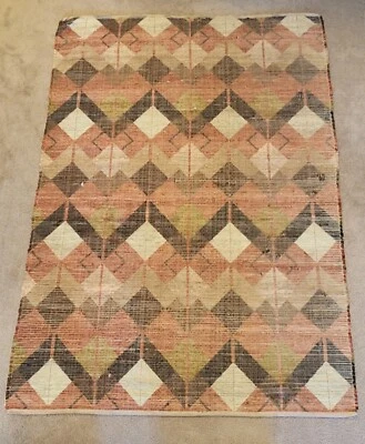 Dynamic Rugs 5'x7' Handmade Area-Rug Rust/Natural Colors Geometric Design  - Image 1 of 4