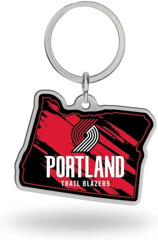 Portland Trail Blazers Metal Keychain State Shaped Cover