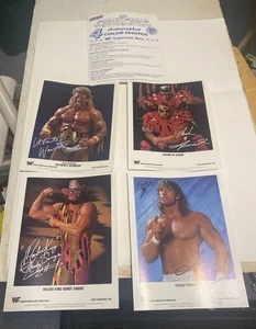 1990 WWF SUPERSTARS Autographed Color Photos Set VI Hogan, Dragon, Titan Sports - Bild 1 von 6